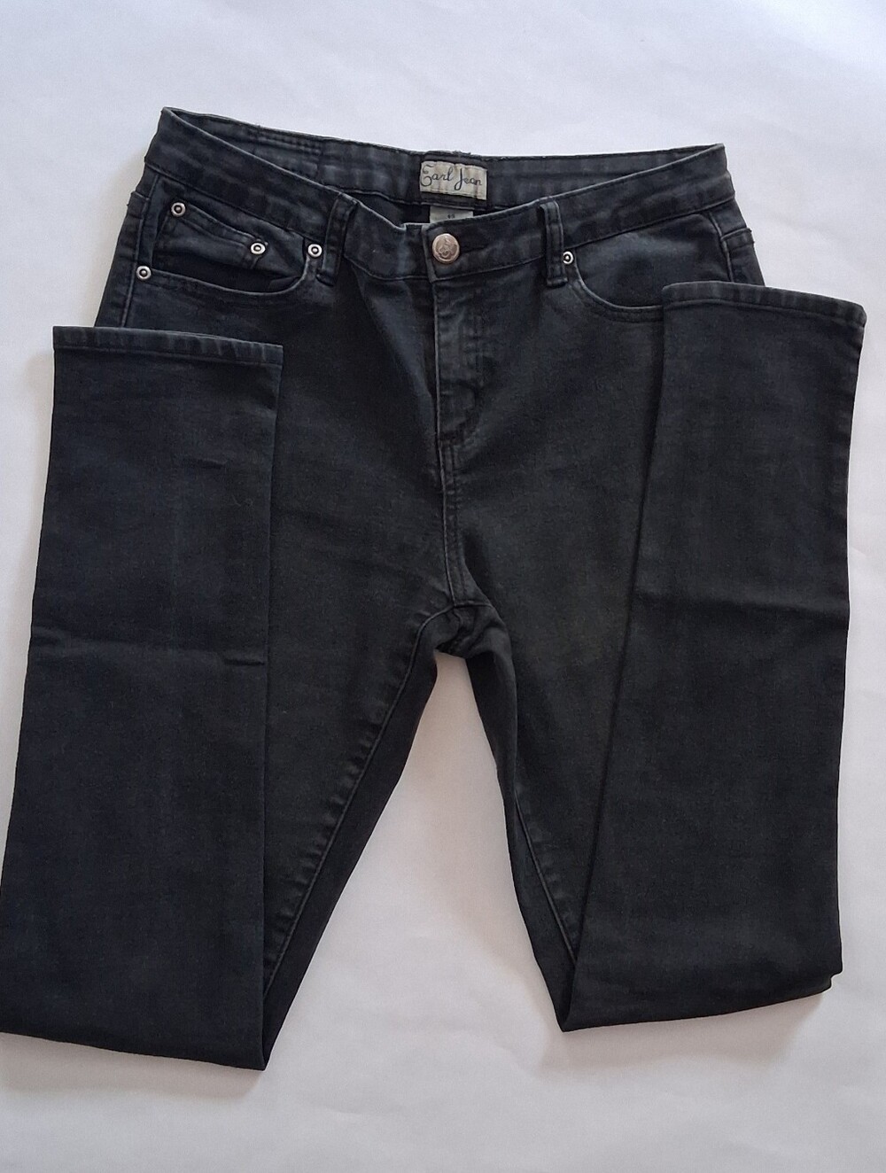 Earl Jean Womens Black Skinny Stretch Ankle Denim Jeans 12